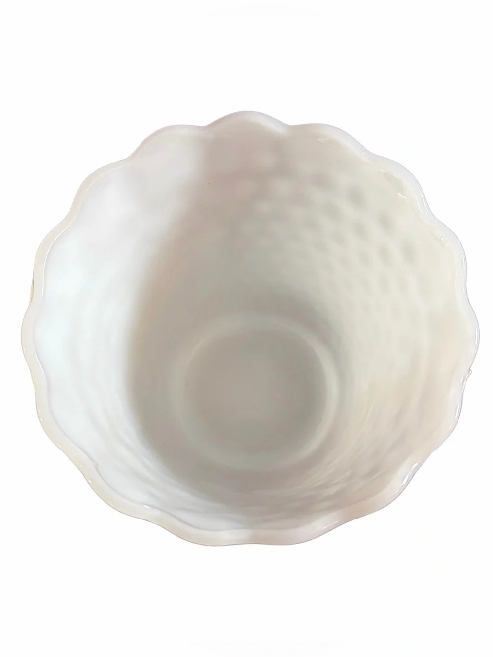 Vintage White Hobnail Milk 4” Glass Vase